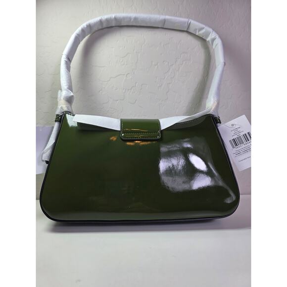 KATE SPADE Reegan Patent Green with Gold Accents NEW Small Shoulder Bag NWT - Picture 4 of 12